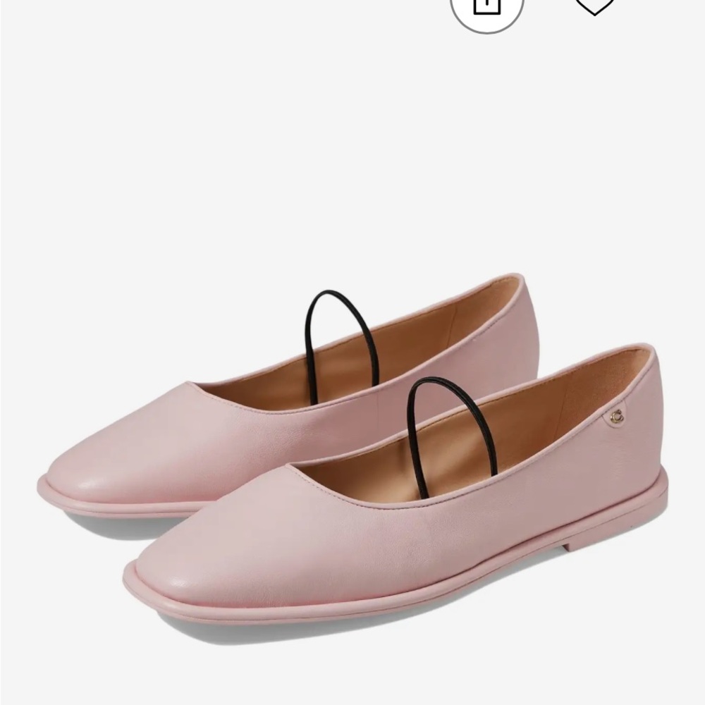 COACH® Emilia Leather Mary Jane Flats. Genuine Leather.